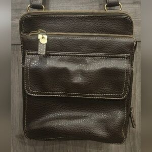 Relic‎ Dark Brown Pebbled Leather Crossbody Bag